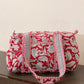 Red Floral Quilted Mini Duffle Bag