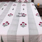 Pinkish Red Marigold with Pine Tree Motifs Hand Block Printed Super King Bedsheet