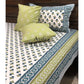 Blue and Green Floral Motifs Bedsheet