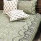 Green Floral Jaal Cotton King Size Bedsheet
