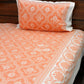 Orange Mughal Jaal Cotton Super King Bedsheet