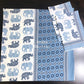 Blue Elephant Motifs Cotton Super King Bedsheet