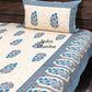 Blue Floral Motifs Bedsheet