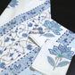 Blue Floral Hand Block Waffle Cotton Towel Set