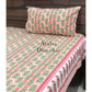 Pink and Green Floral Jaal Bedsheet