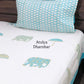 Elephant and Umbrella Motifs Cotton Hand Block Super King Bedsheet