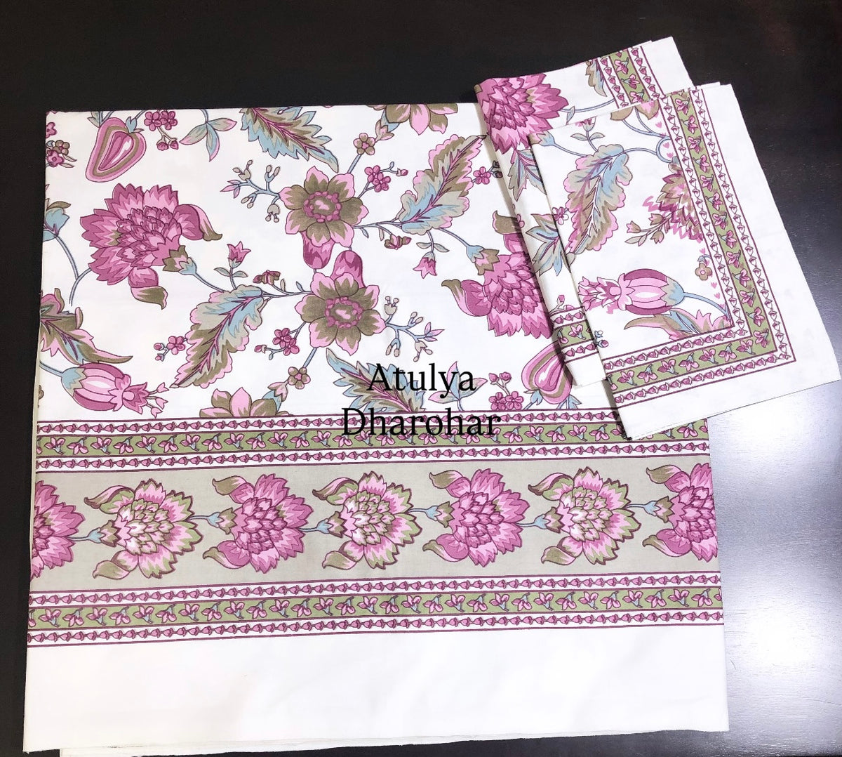 Purple Floral Jaal Cotton Super King Bedsheet