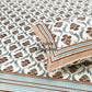 Brown Floral Mughal Jaal Bedsheet