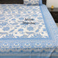 Blue Floral Jaal King Size Bedsheet