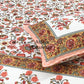 Orange Floral Jaal Cotton Super King Bedsheet