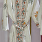 Orange Floral and Palm Tree Hand Block Printed Waffle Cotton Bathrobe