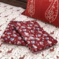 Red Floral Mulmul Single Dohar Pair