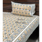 Yellow Floral Jaal Single Hand Block Bedsheet