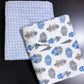 Blue Floral Motifs Cambric Cotton Single Dohar Pair