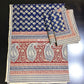 Indigo Paisley Kalamkari Cotton King Size Bedsheet