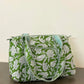 Green Floral Quilted Mini Duffle Bag