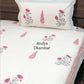 Red Floral Motifs Percale Cotton Hand Block Super King Bedsheet