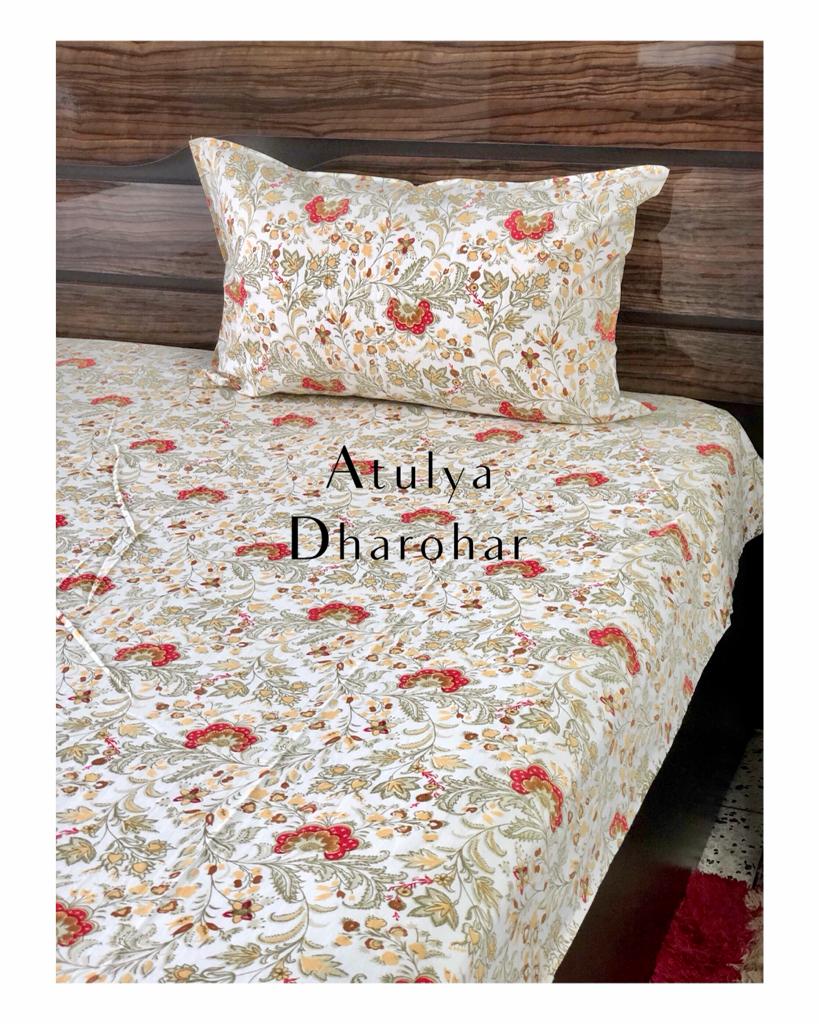 Floral Jaal Single Bedsheet