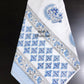 Blue Floral Motifs Hand Block Printed Waffle Cotton Towel