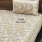 Grey Floral Jaal Cotton Super King Bedsheet
