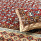 Maroon and Blue Cotton Kalamkari King Size Bedsheet