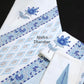 Blue Mughal Motifs Hand Block Waffle Cotton Towel Set
