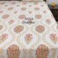 Peach Floral Motifs Cotton Super King Size Bedsheet