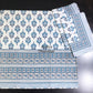 Blue Floral Motifs Cotton Super King Bedsheet