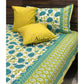 Blue and Green Lotus Motifs Bedsheet