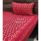 Red Pine Tree Motifs Hand Block Printed Bedsheet