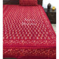 Red Pine Tree Motifs Hand Block Printed Bedsheet