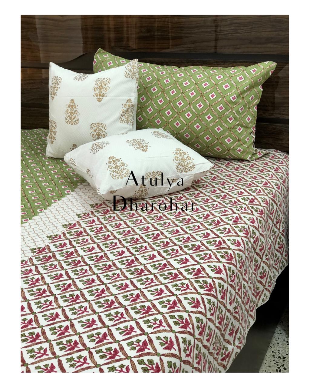 Green Jaal Bedsheet