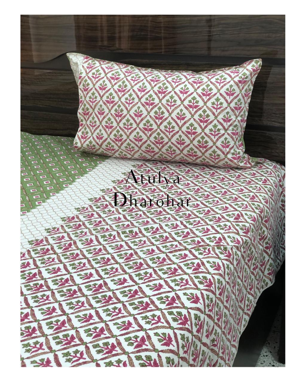 Green Jaal Bedsheet