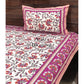 Pink Floral Jaal Single Bedsheet