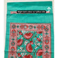 Teal and Pink Lotus Motifs Bedsheet