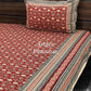 Maroon Cotton Kalamkari King Size Bedsheet