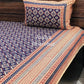 Indigo Kalamkari Bedsheet