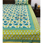 Blue and Green Lotus Motifs Bedsheet