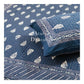 Navy Blue Floral Motifs Bedsheet