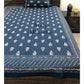 Navy Blue Floral Motifs Bedsheet