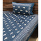 Navy Blue Floral Motifs Bedsheet