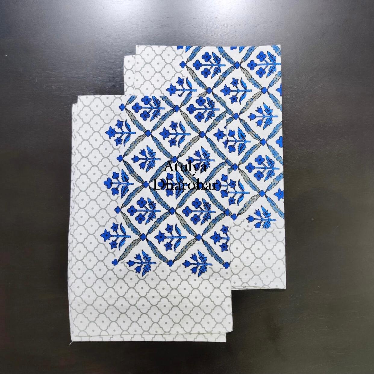 Blue Floral Jaal Pillow Covers