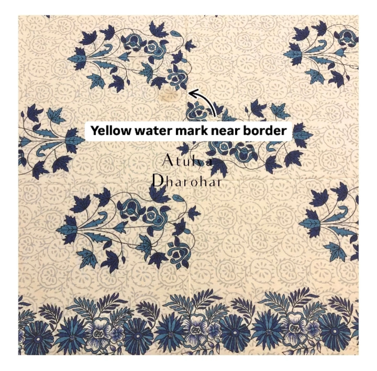 Blue Floral Motifs King Size Bedsheet