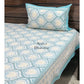 Turquoise Mughal Jaal Cotton King Size Bedsheet