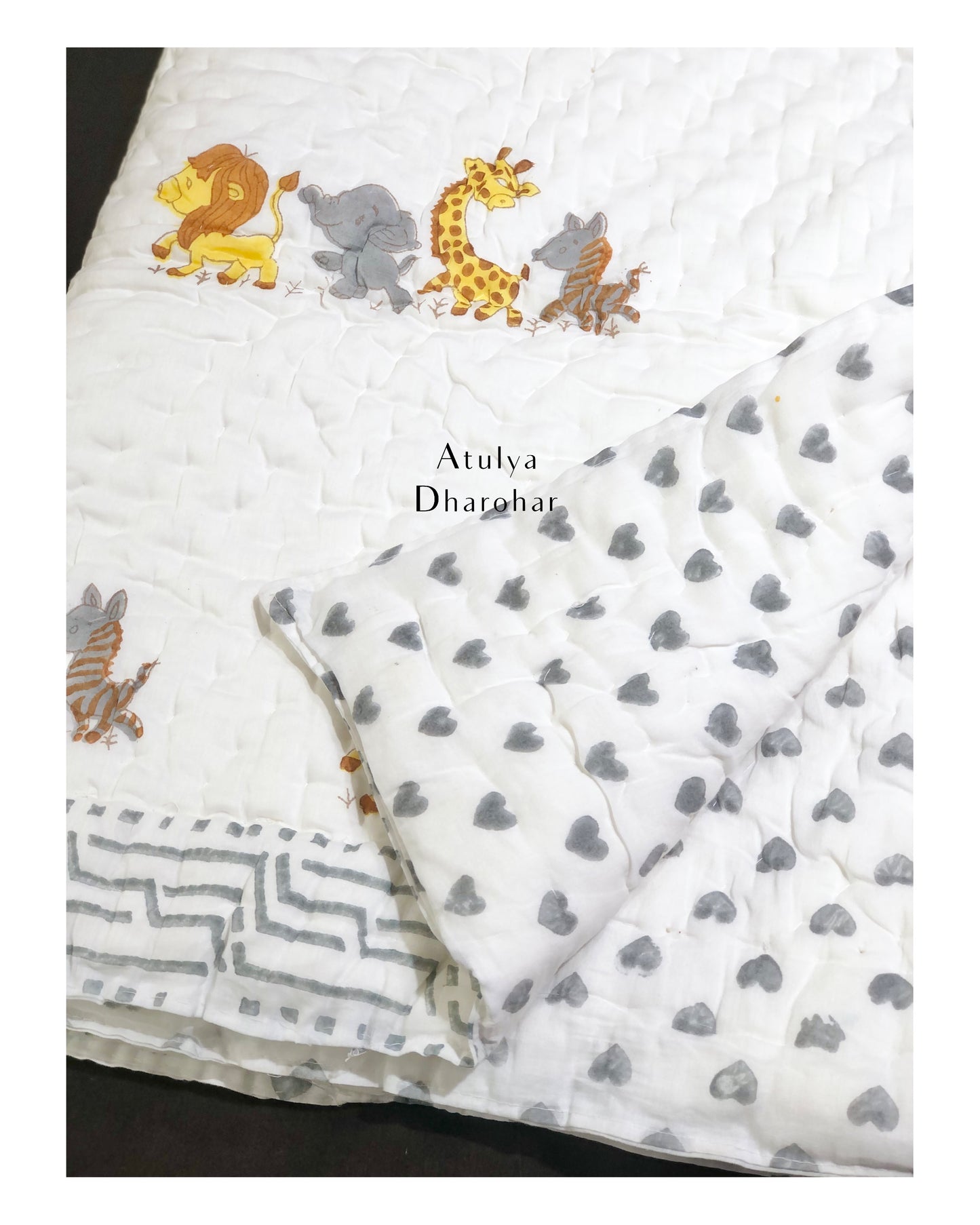 Jungle Theme Mulmul Baby Quilt