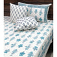 Blue Floral Motifs Cotton Bedsheet