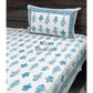 Blue Floral Motifs Cotton Bedsheet