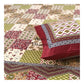 Red and Green Patchwork Look Bedsheet