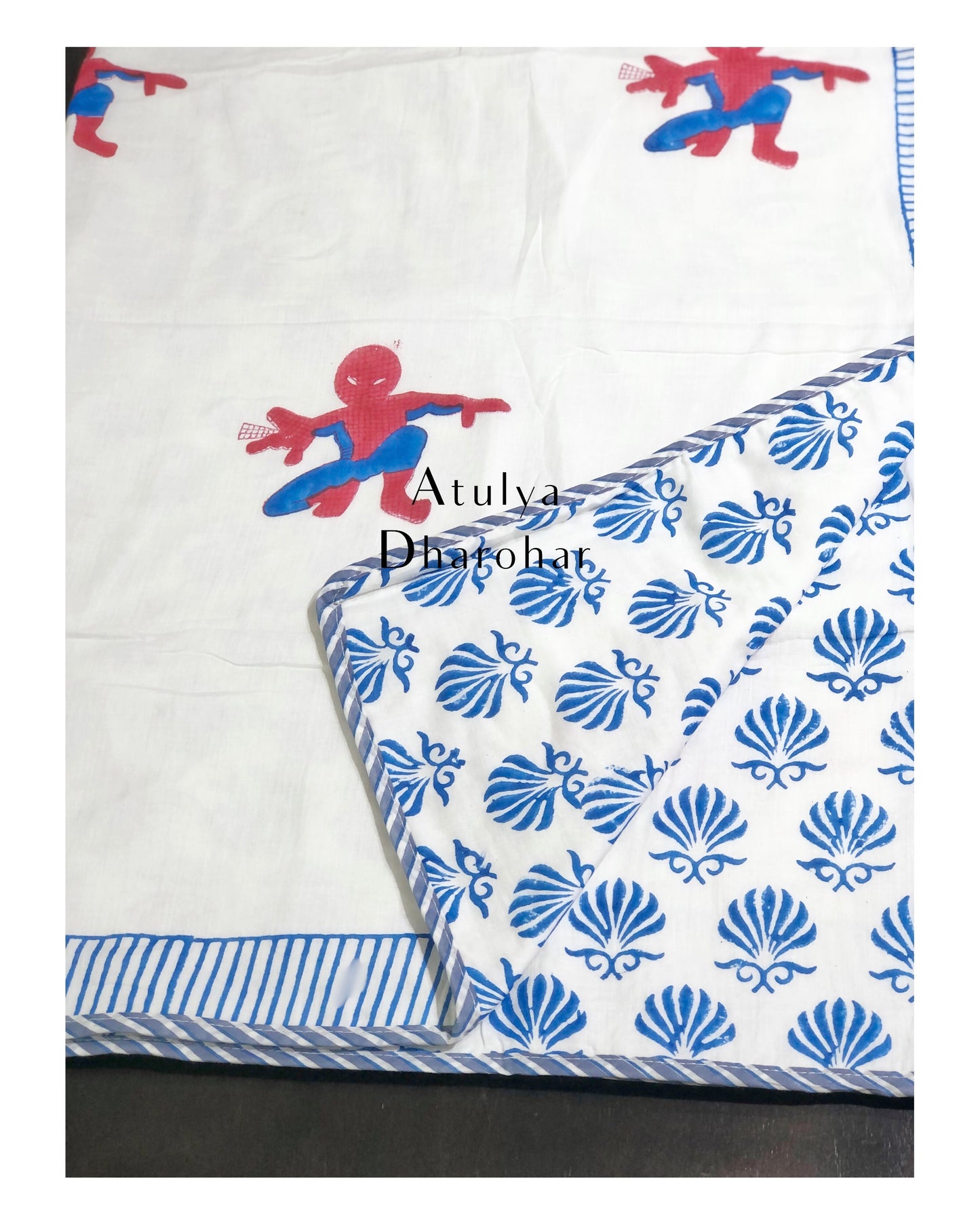 Spider-man Hand Block Printed Baby Dohar