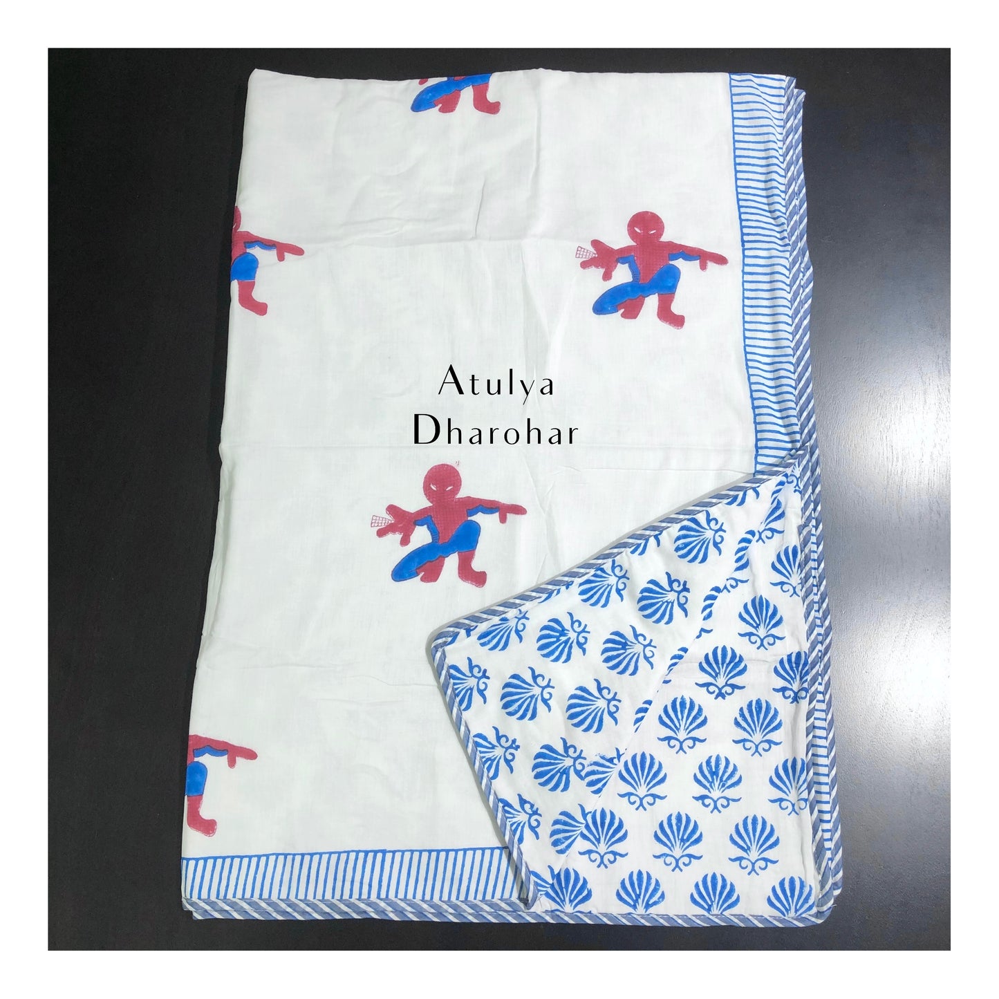 Spider-man Hand Block Printed Baby Dohar